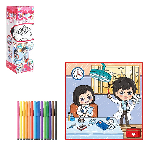 DRAWING SET 50X50CM W.BOX /مجموعة رسم وتلوين علبة