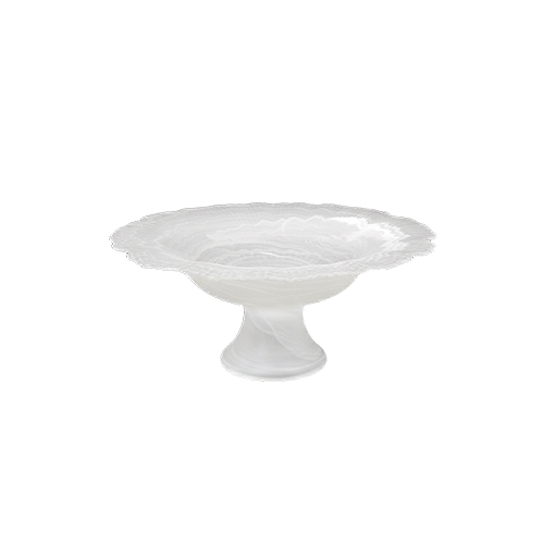 White Embossed Serving Stand