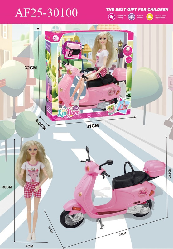 11.5 inch Barbie with Motorcycle