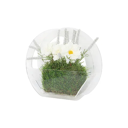 BAG ACRYCLIC WITH FLOWERS