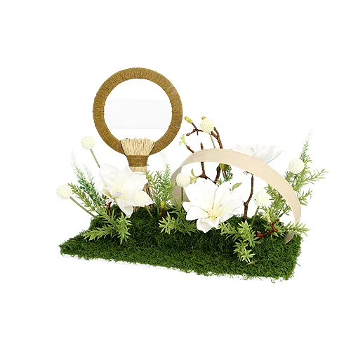 Artificial Flower with Decor Large White