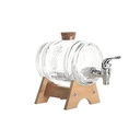 GLASS JUG WITH WOODEN STAND