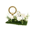 Artificial Flower with Decor Large White