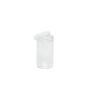 A transparent plastic container
